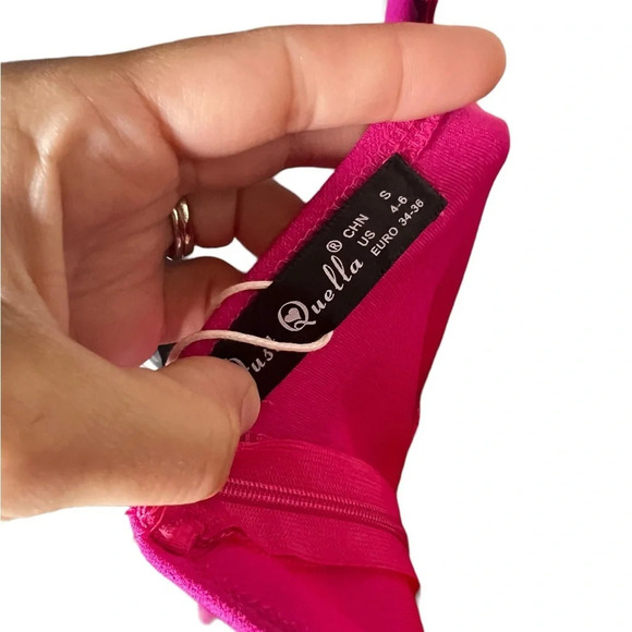 Hot Pink Asymmetrical Mini Dress – NWT, Size Small (4–6) - Picture 4 of 5